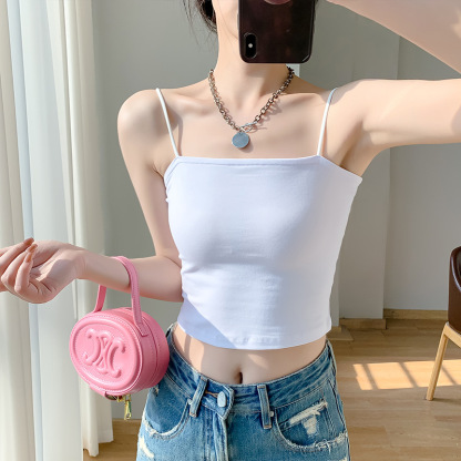 Summer versatile short style with vest and exposed navel