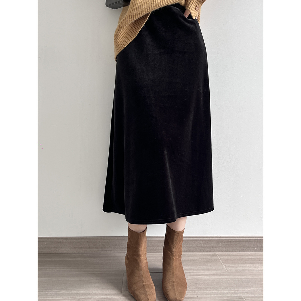 Autumn/Winter Velvet Thickened Half Skirt