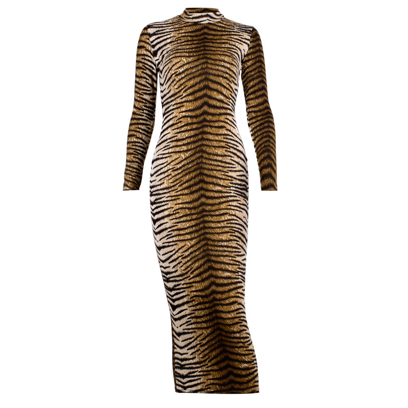 New Long sleeved Printed Dress Long Dress