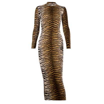 New Long sleeved Printed Dress Long Dress