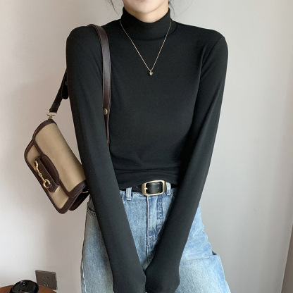 Velvet and thick black and white collar warm jacket