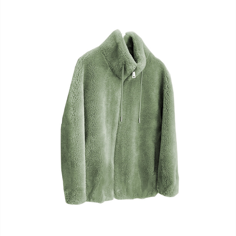 Standing Neck Warm Sweater for Women's Cardigan Zipper Fleece Claw Coat for Women
