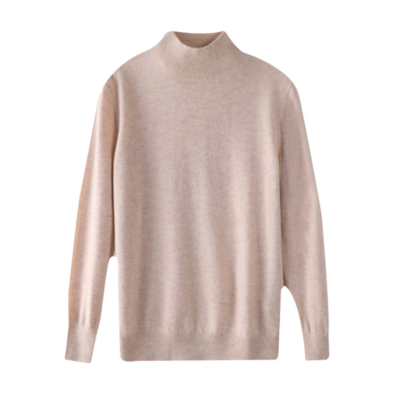 Women's Half High Neck Loose Bottom Knitted Sweater