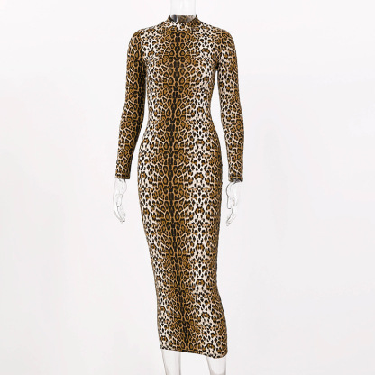 New Long sleeved Printed Dress Long Dress