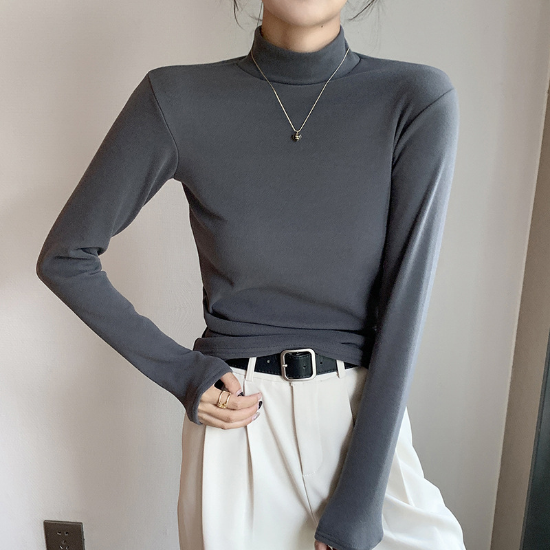Velvet and thick black and white collar warm jacket