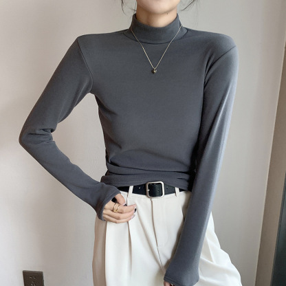 Velvet and thick black and white collar warm jacket