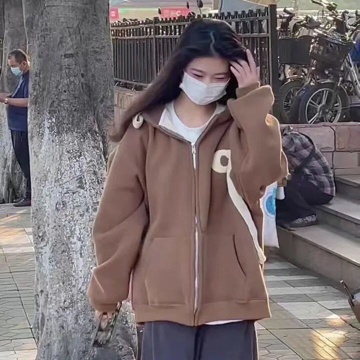 American retro baseball jacket oversize hoodie jacket