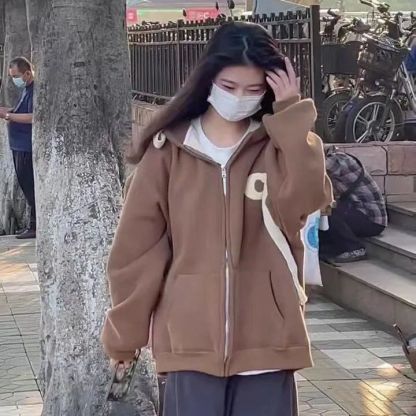 American retro baseball jacket oversize hoodie jacket