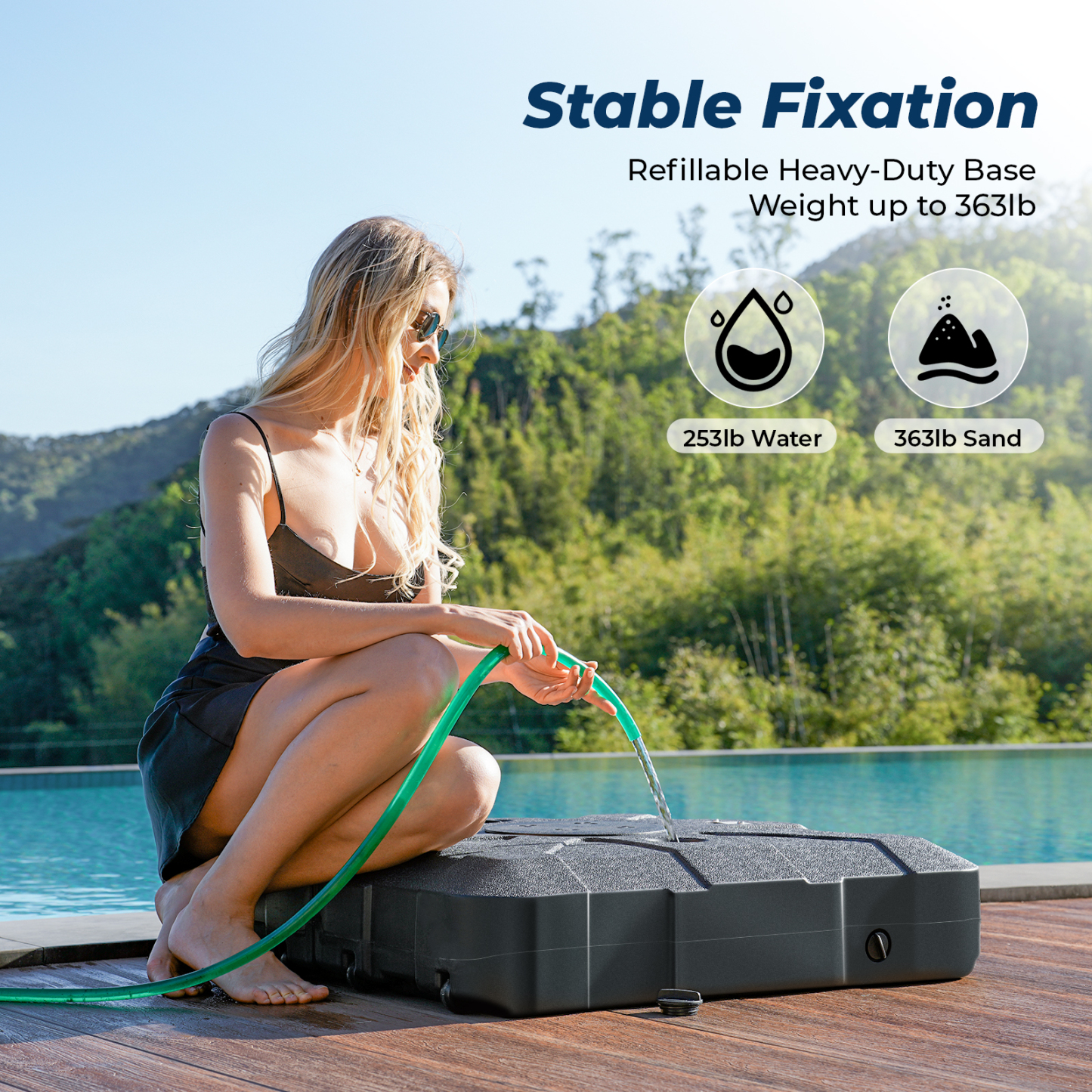 HOMSHADE 363LB Large Cartilever Umbrella Base