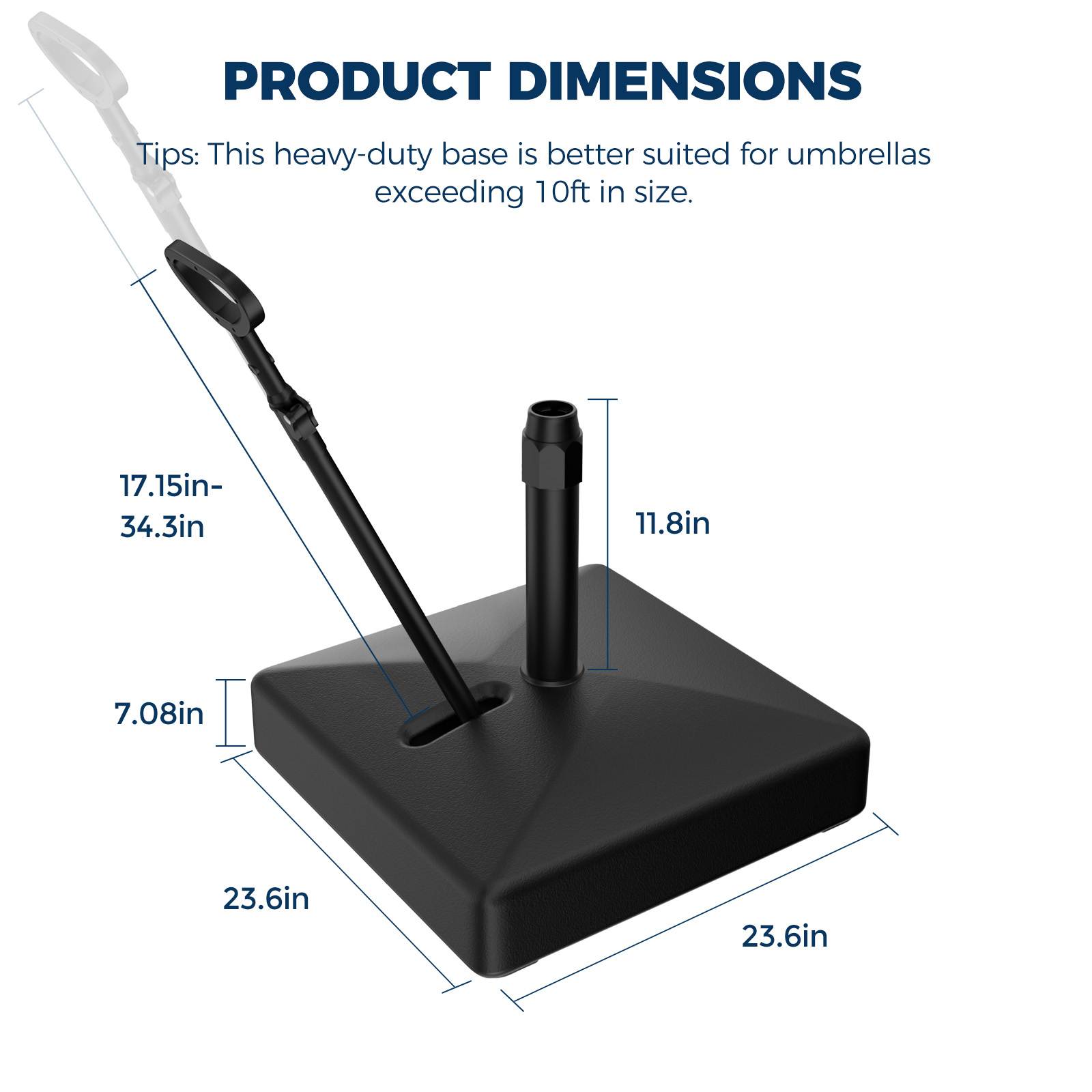 HOMSHADE Heavy-duty 156lbs Market Umbrella Base