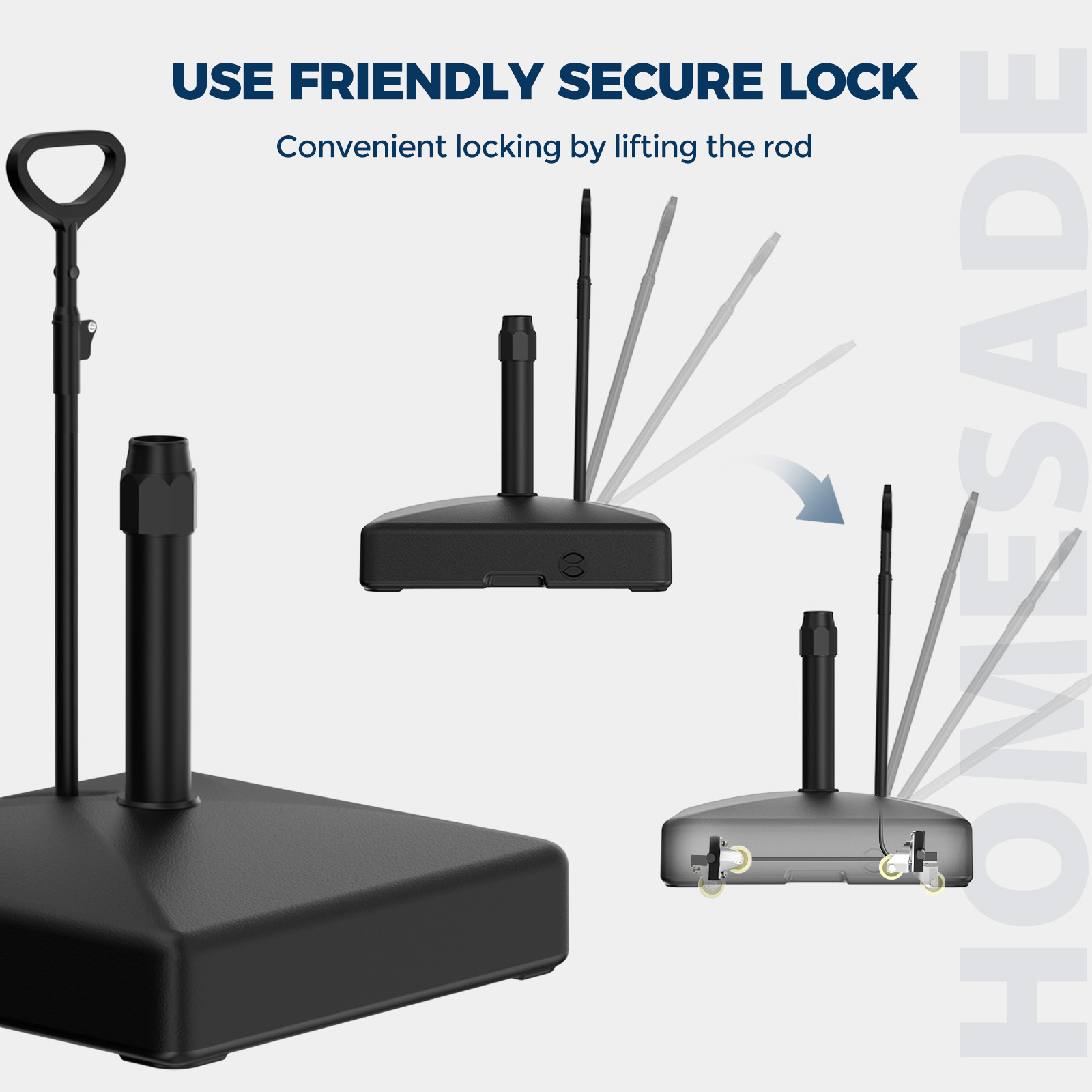 Homshade Patio Umbrella Stand Base with Wheels