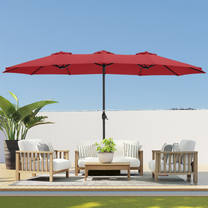HOMSHADE 15'x 9' Double-Sided Patio Umbrella