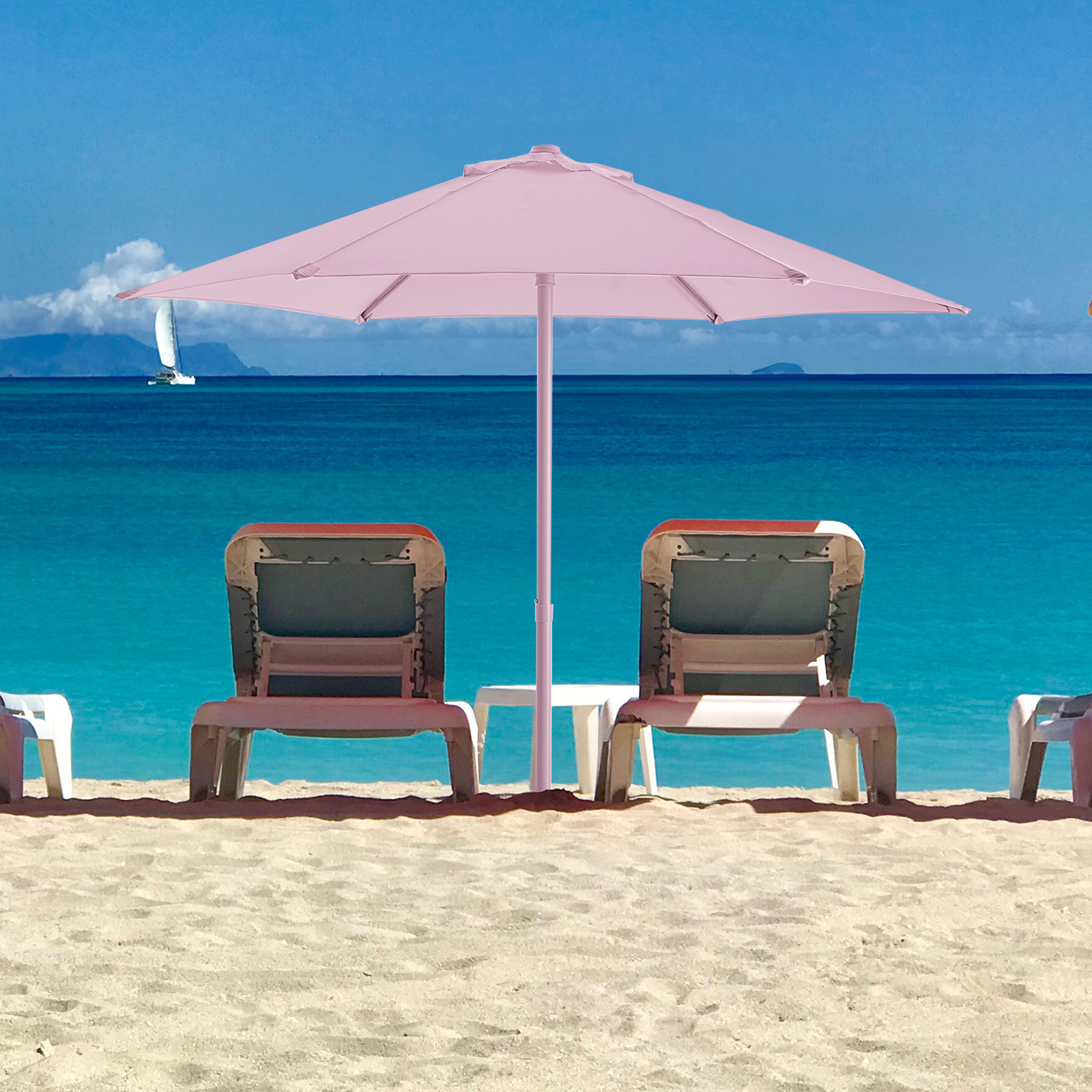 HOMSHADE Outdoor single-pole push-pull patio umbrella