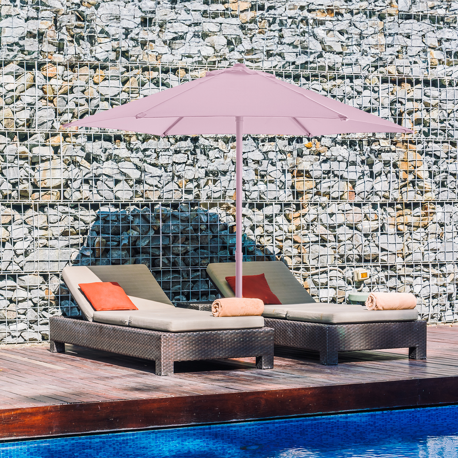 HOMSHADE Outdoor single-pole push-pull patio umbrella