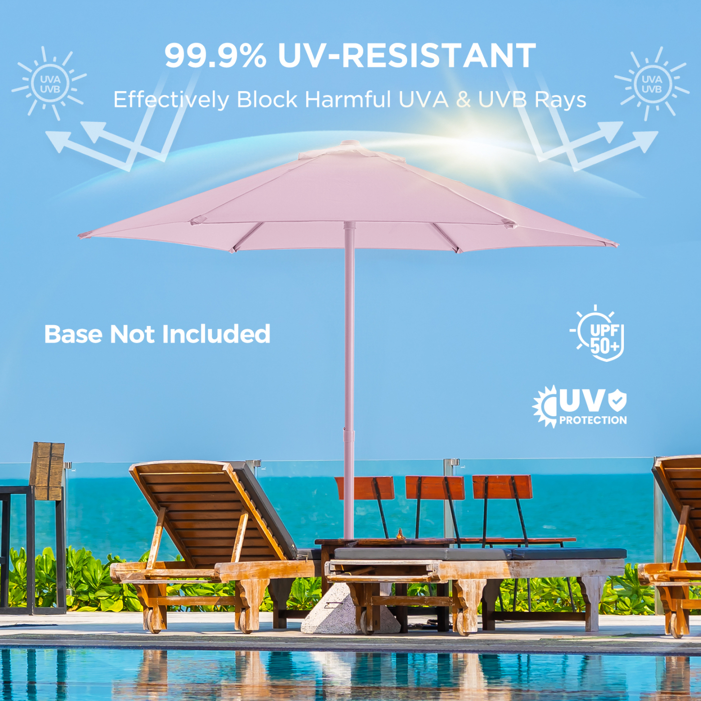 HOMSHADE Outdoor single-pole push-pull patio umbrella