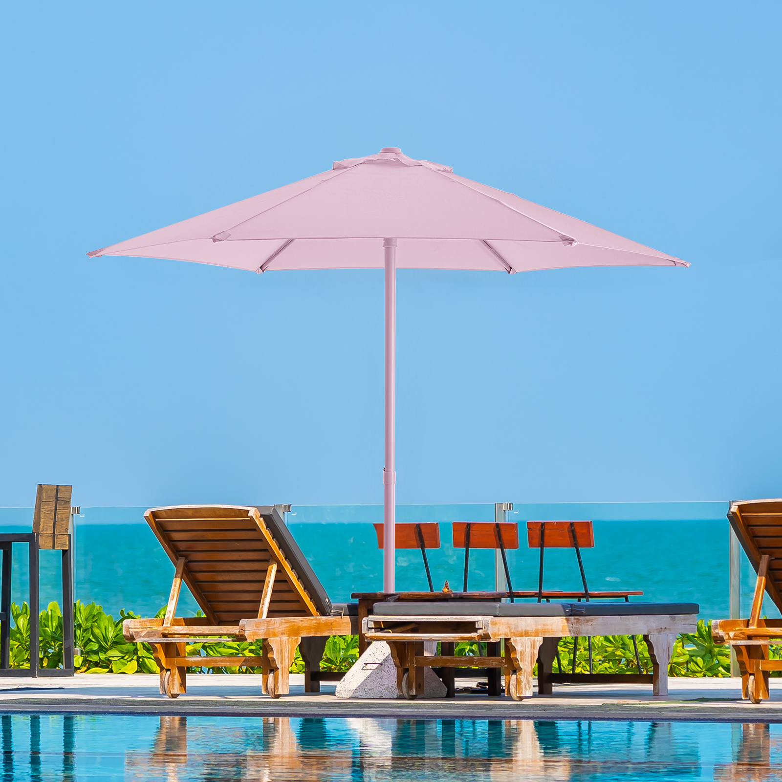 HOMSHADE Outdoor single-pole push-pull patio umbrella