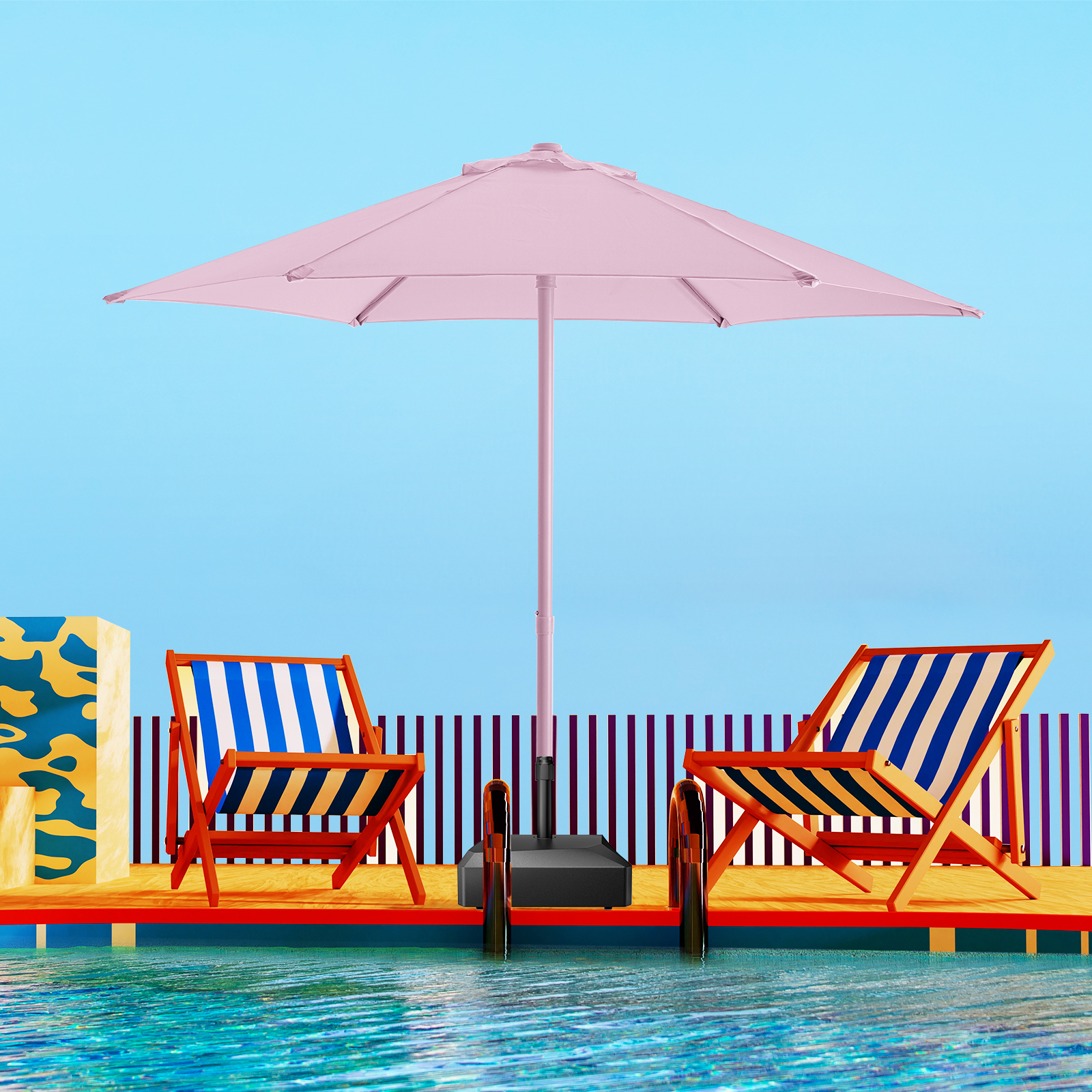 HOMSHADE Outdoor single-pole push-pull patio umbrella