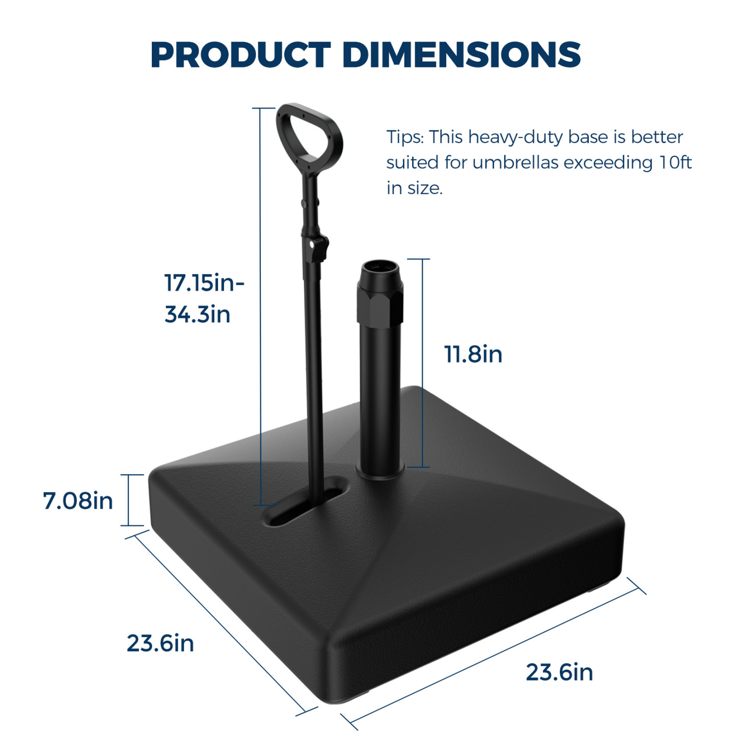 Homshade Patio Umbrella Stand Base with Wheels