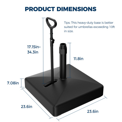 Homshade Patio Umbrella Stand Base with Wheels