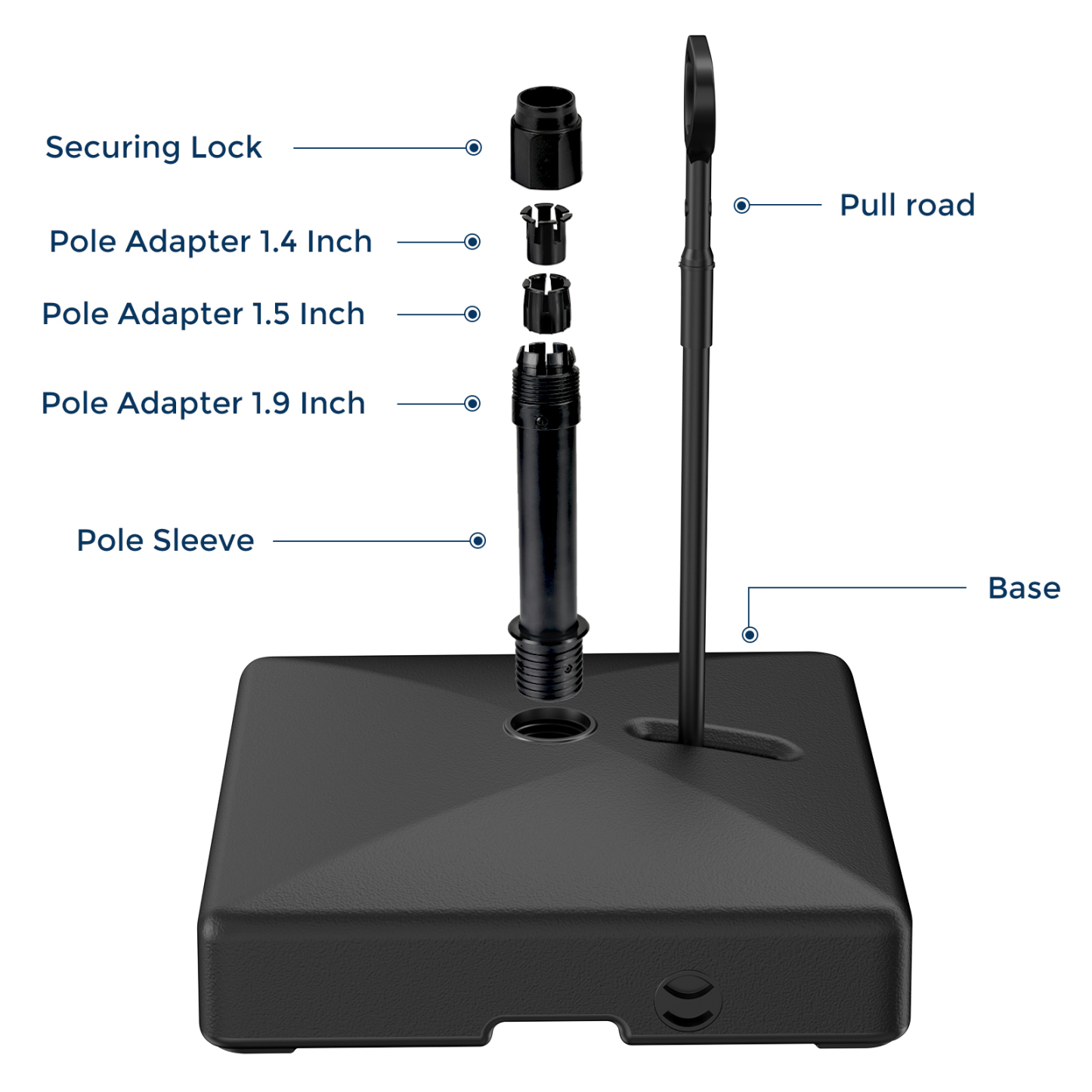 Homshade Patio Umbrella Stand Base with Wheels