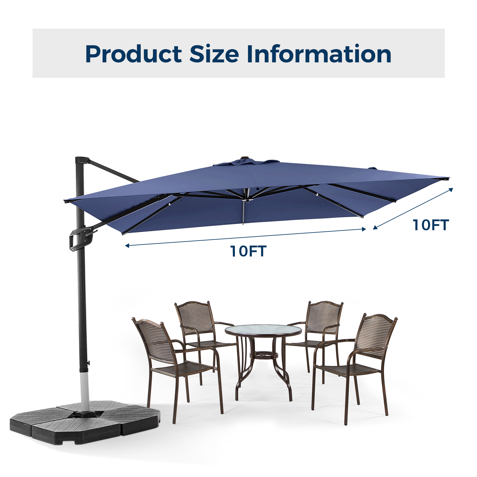 HOMSHADE Rectangle Offset Roman Umbrella