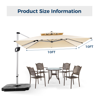 HOMSHADE Upgraded Rectangle Offset Roman Umbrella