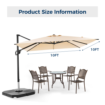 HOMSHADE Rectangle Offset Roman Umbrella