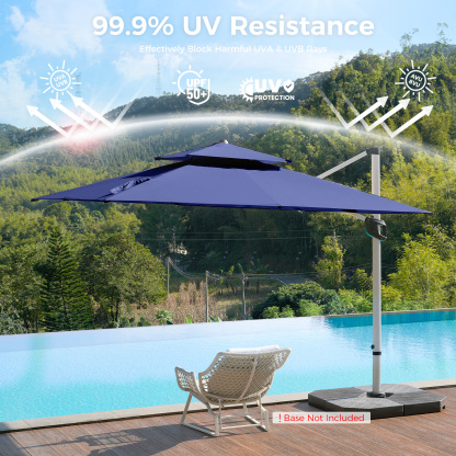 HOMSHADE Upgraded Rectangle Offset Roman Umbrella