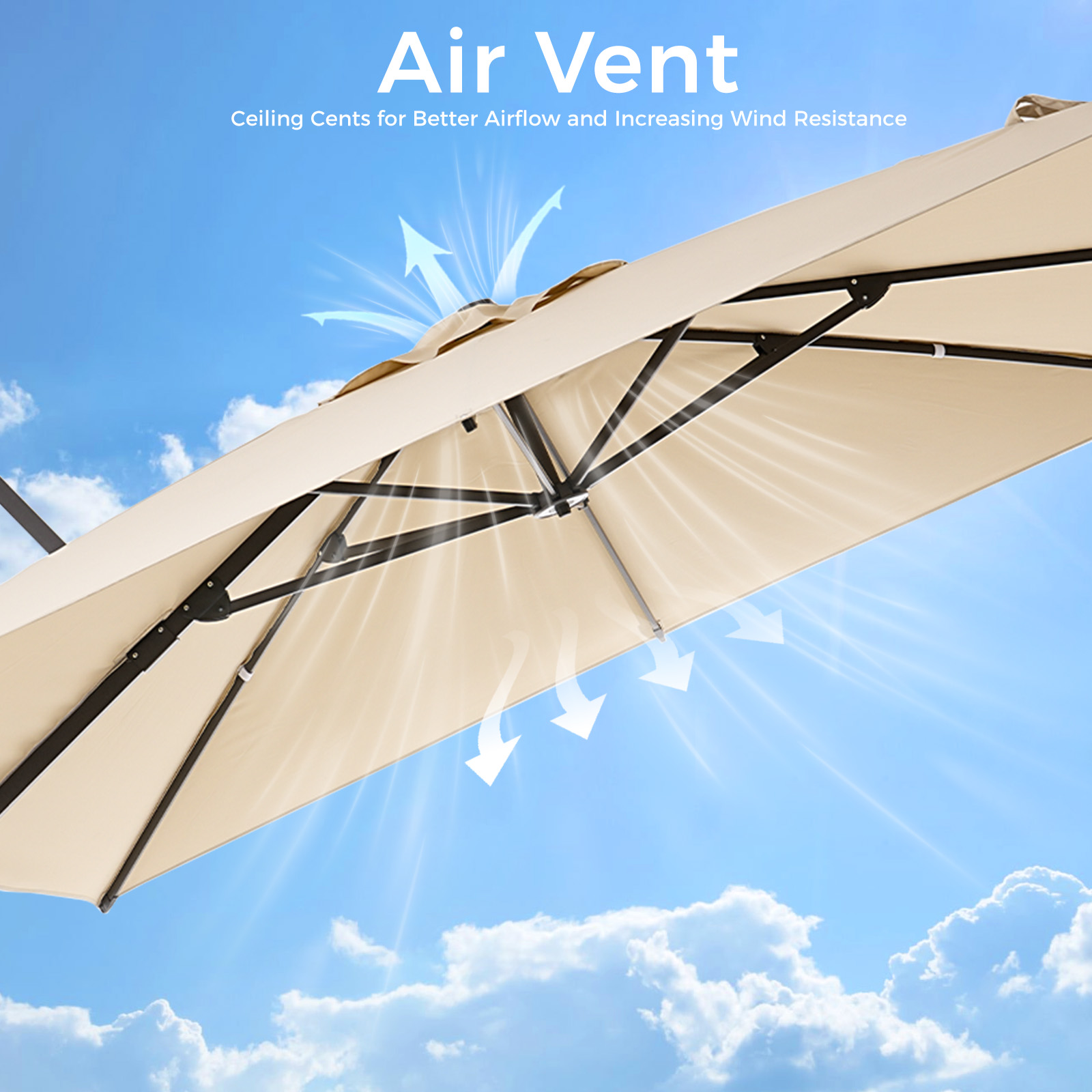 HOMSHADE 9x12ft Rectangle Offset Roman Umbrella