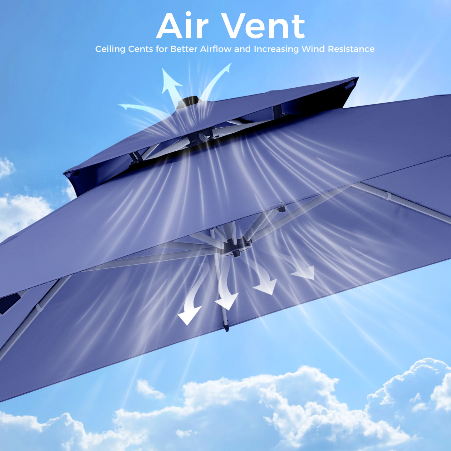 HOMSHADE Upgraded Rectangle Offset Roman Umbrella