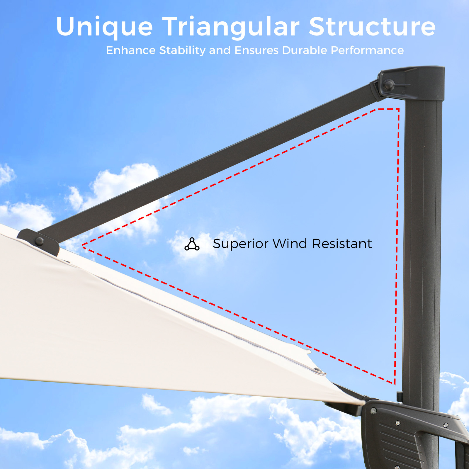 HOMSHADE 9x12ft Rectangle Offset Roman Umbrella