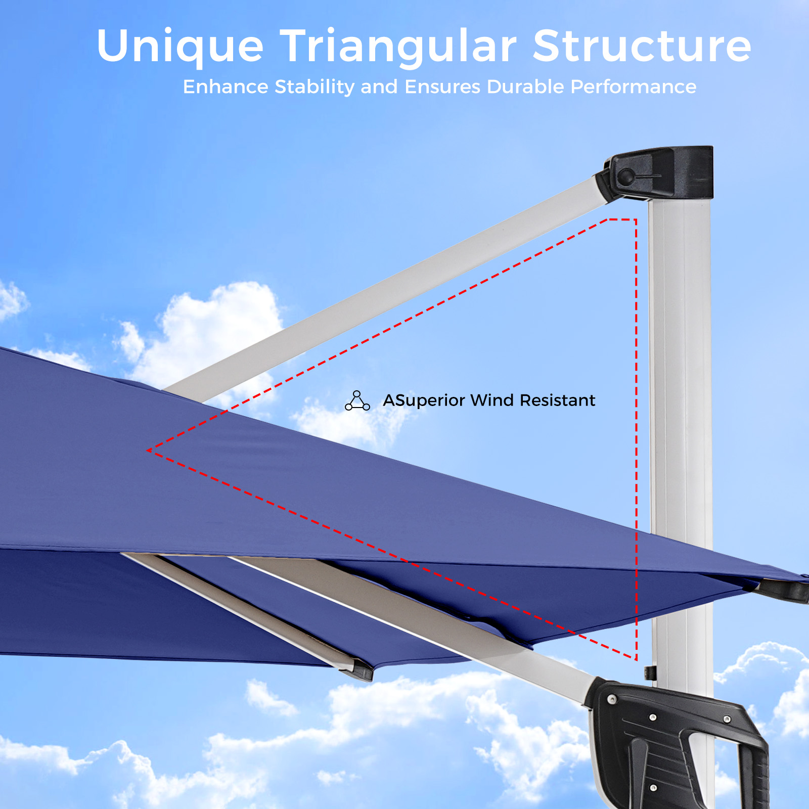 HOMSHADE Upgraded Rectangle Offset Roman Umbrella
