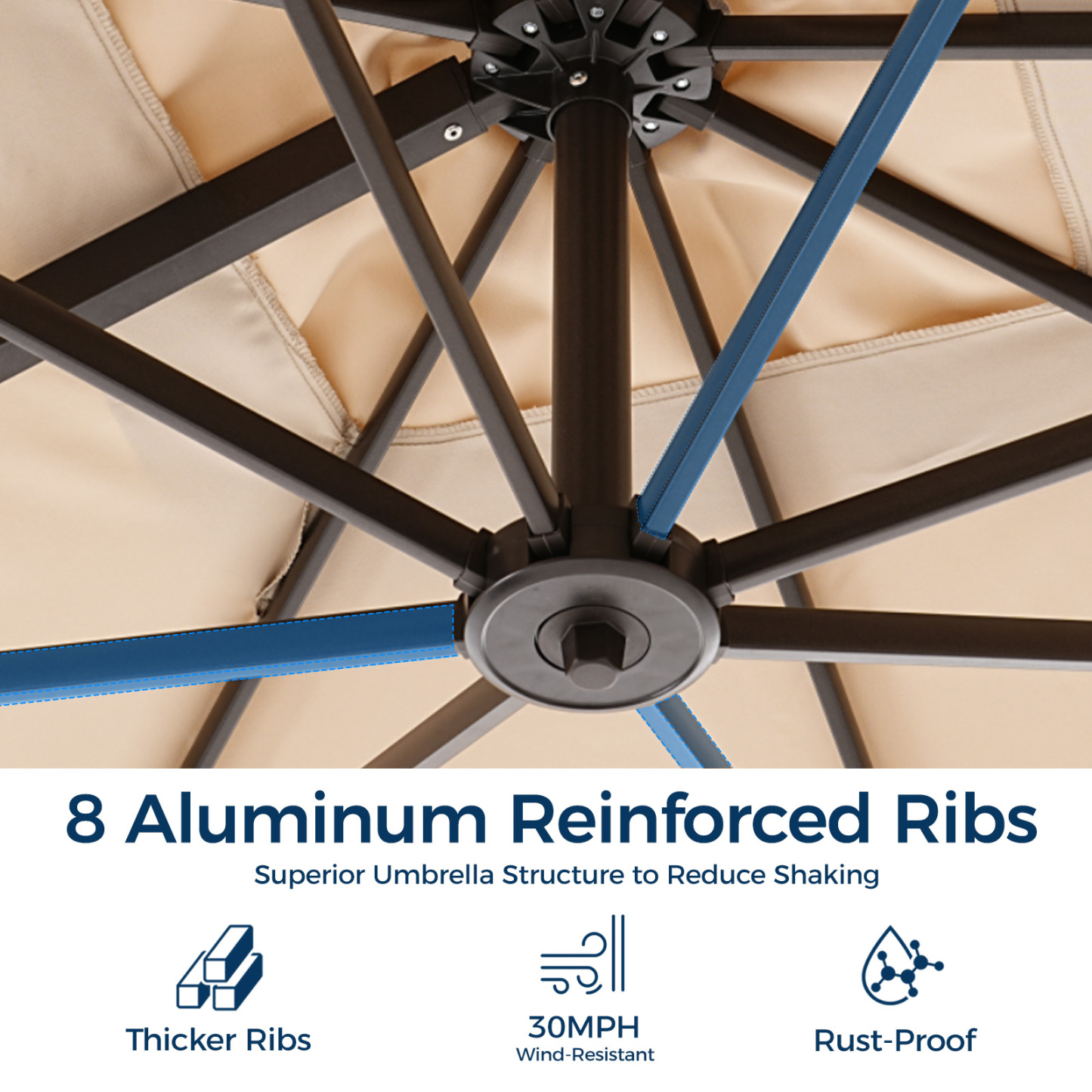 HOMSHADE 9x12ft Rectangle Offset Roman Umbrella