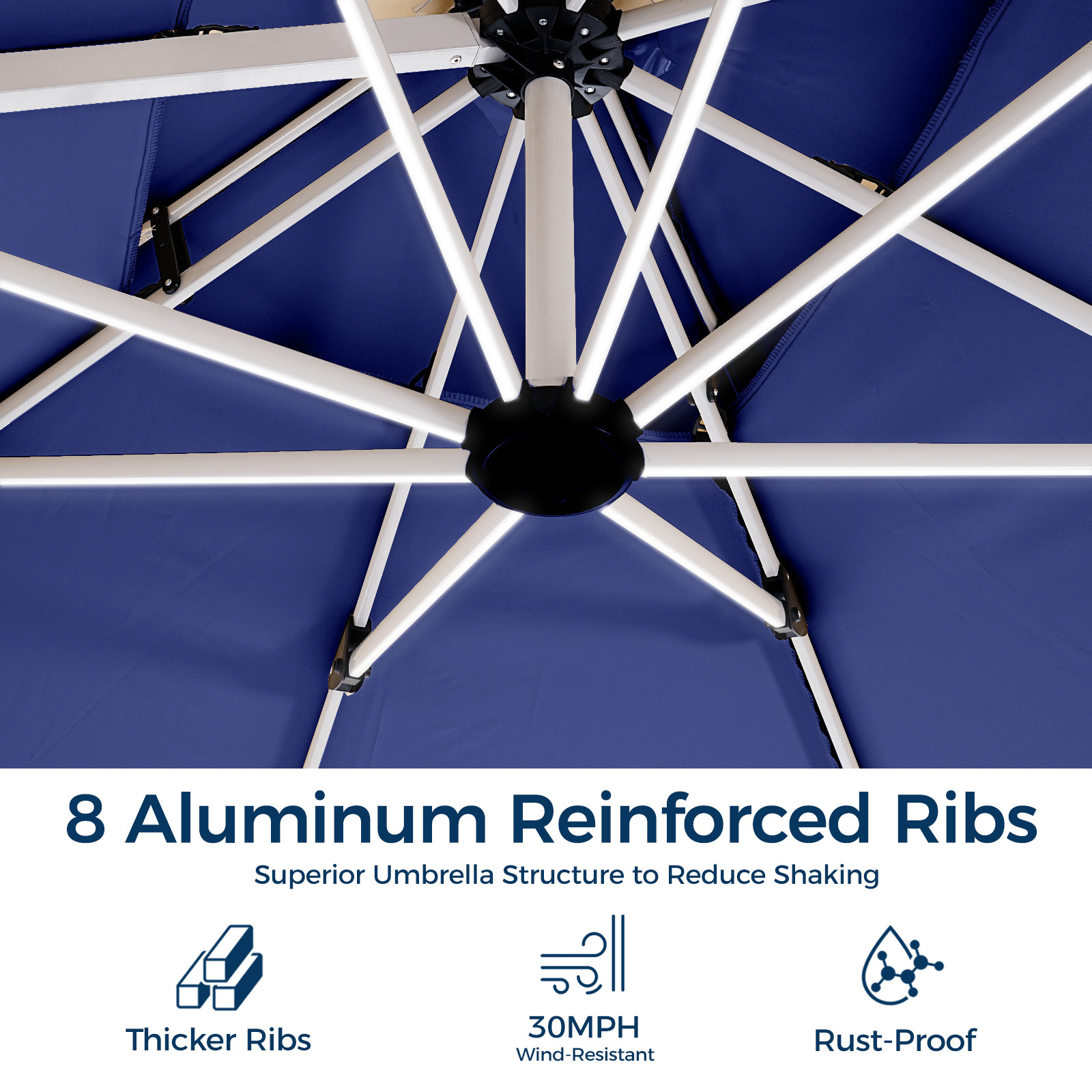 HOMSHADE Upgraded Rectangle Offset Roman Umbrella