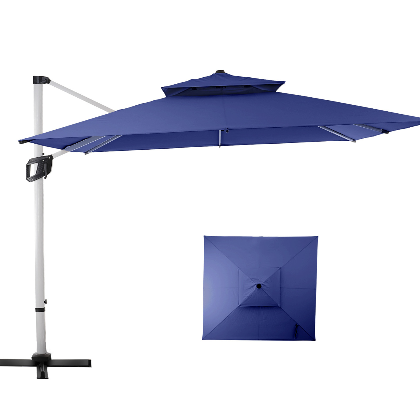 HOMSHADE Aluminum Outdoor Patio Umbrella Square Cantilever Telescopic Umbrellas