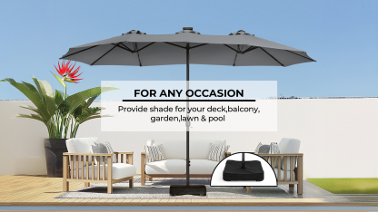 HOMSHADE 15'x 9' Double-Sided Patio Umbrella base
