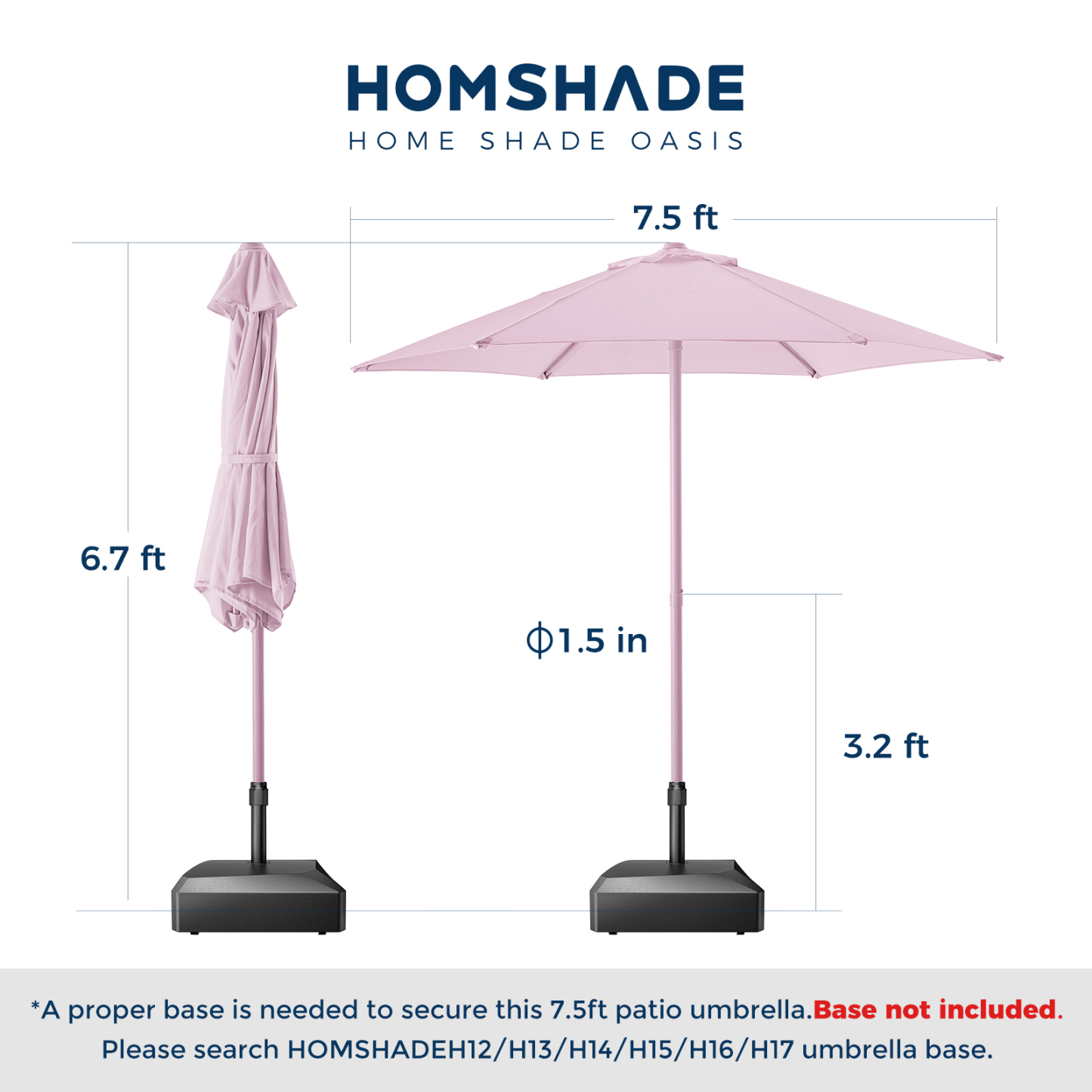 HOMSHADE Outdoor single-pole push-pull patio umbrella