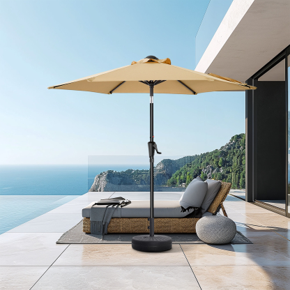 HOMSHADE Round Outdoor Market Patio Umbrella 