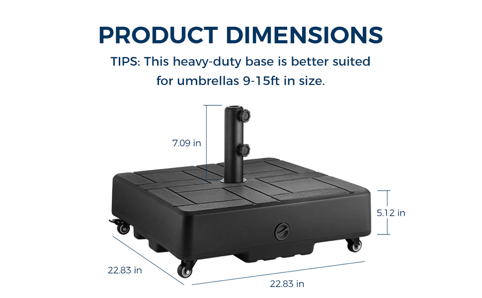 HOMSHADE  Patio Umbrella Stand Base with Wheels