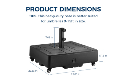 HOMSHADE  Patio Umbrella Stand Base with Wheels
