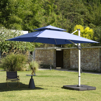 HOMSHADE Upgraded Rectangle Offset Roman Umbrella