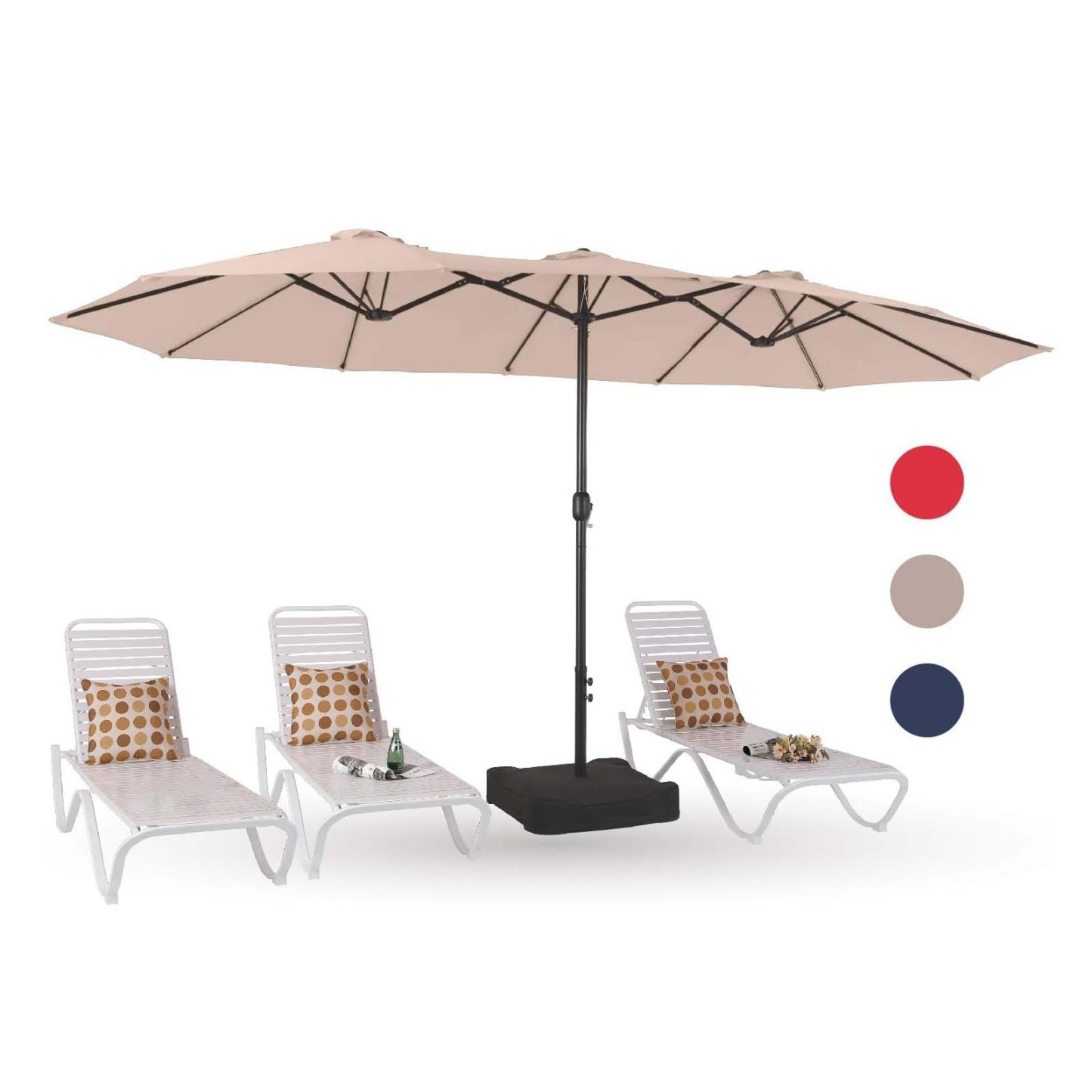 HOMSHADE Double-Sided 15ft Outdoor Umbrellas 