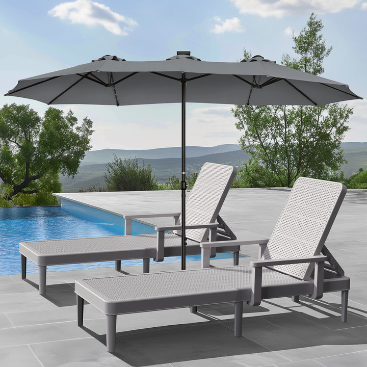 HOMSHADE Double-Sided 15ft Outdoor Umbrellas 