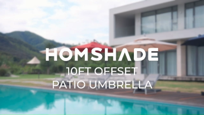 HOMSHADE Economical 10' Offset Outdoor Umbrella
