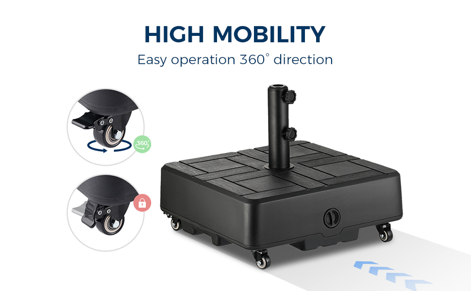 HOMSHADE  Patio Umbrella Stand Base with Wheels