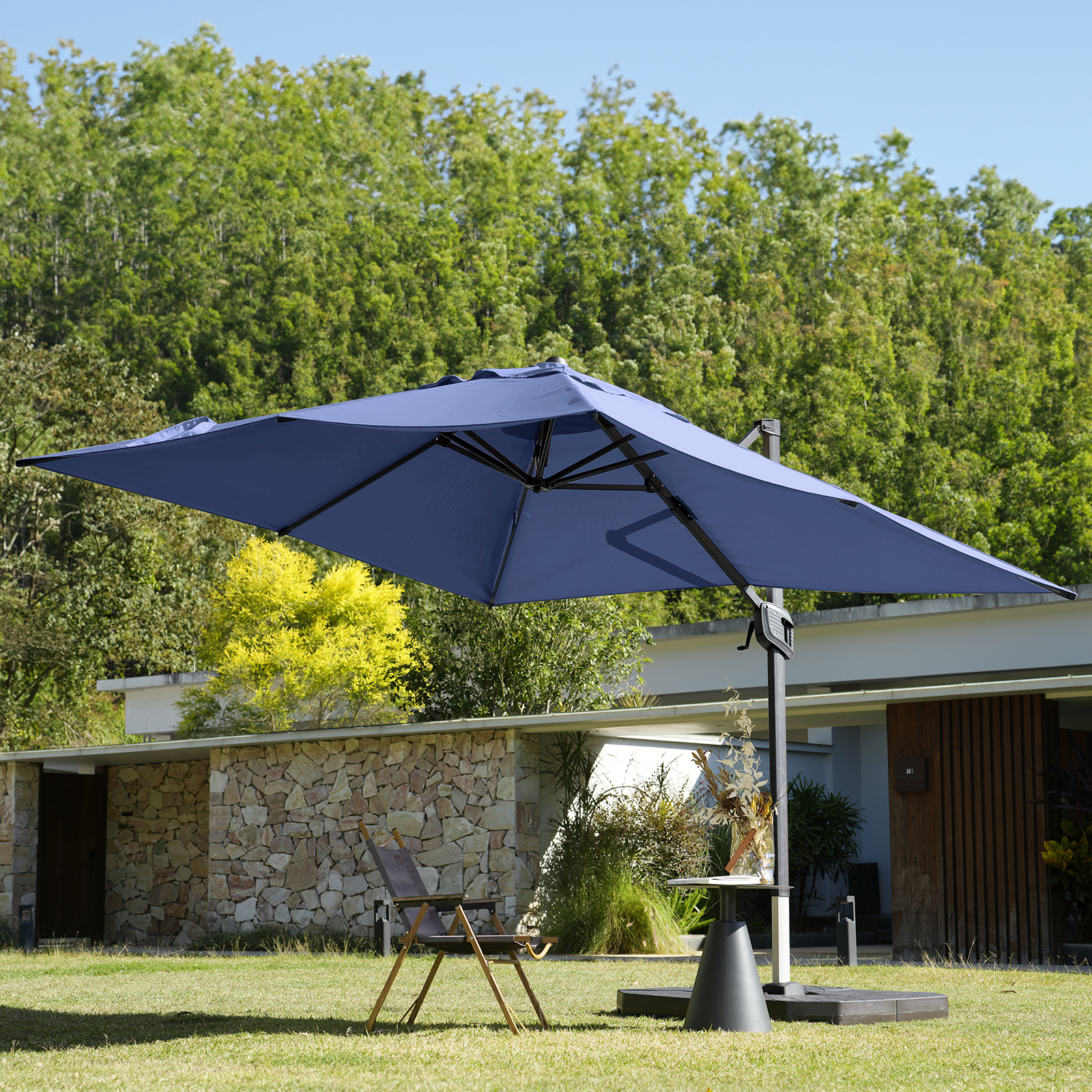 HOMSHADE Rectangle Offset Roman Umbrella