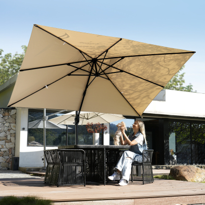 HOMSHADE Rectangle Offset Roman Umbrella