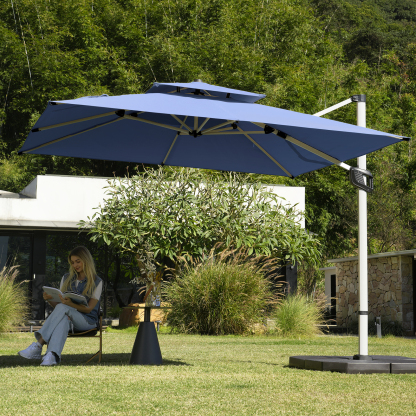 HOMSHADE Upgraded Rectangle Offset Roman Umbrella