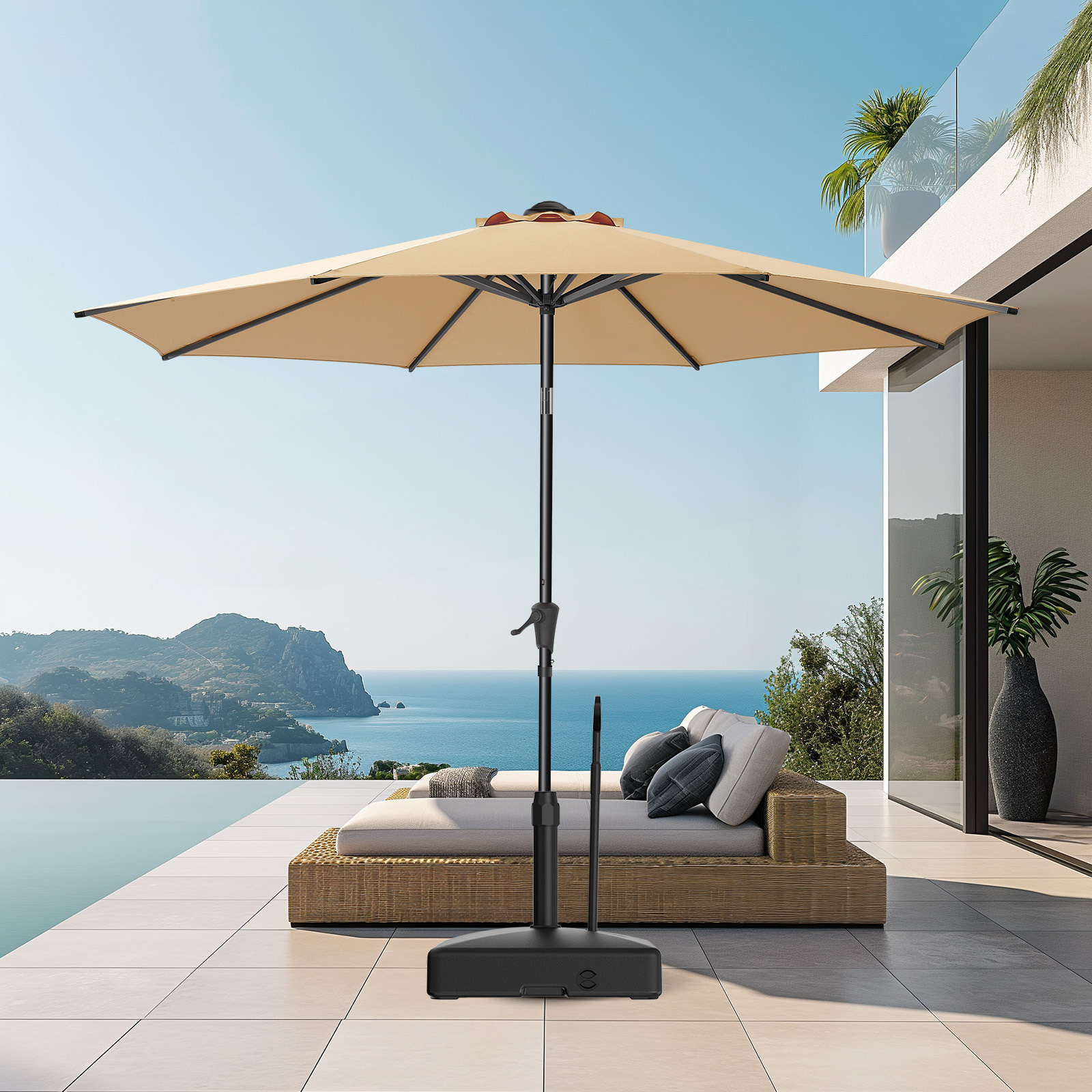 Homshade Patio Umbrella Stand Base with Wheels
