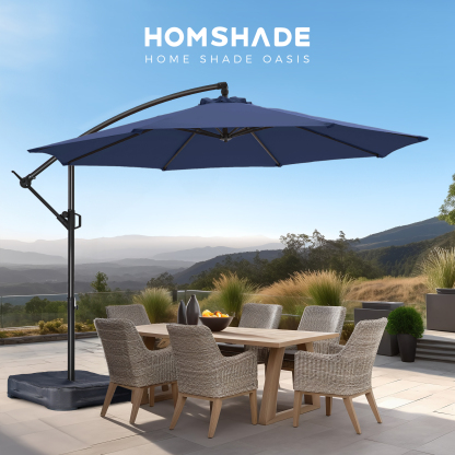HOMSHADE Economical 10' Offset Outdoor Umbrella